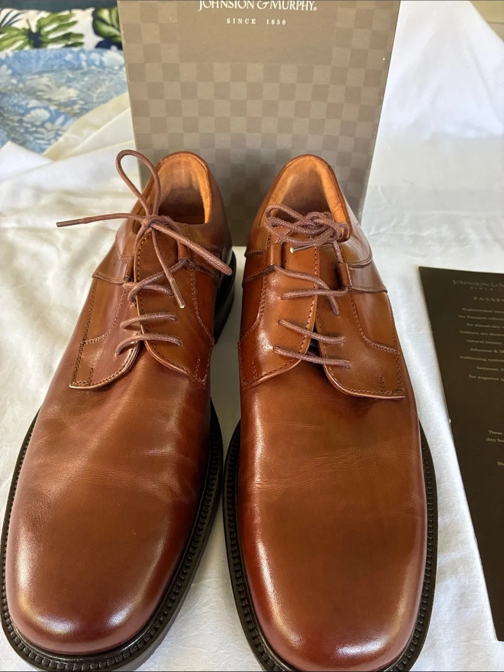 Johnston & Murphy Tan Leather Derby Shoes